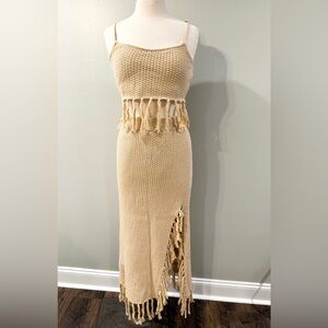 LE LIS Collection Tulum crochet top and skirt NWT